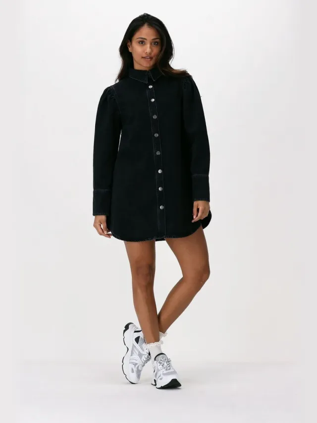 NA-KD Dames Blousejurk – Maat EU 38 Black Wash