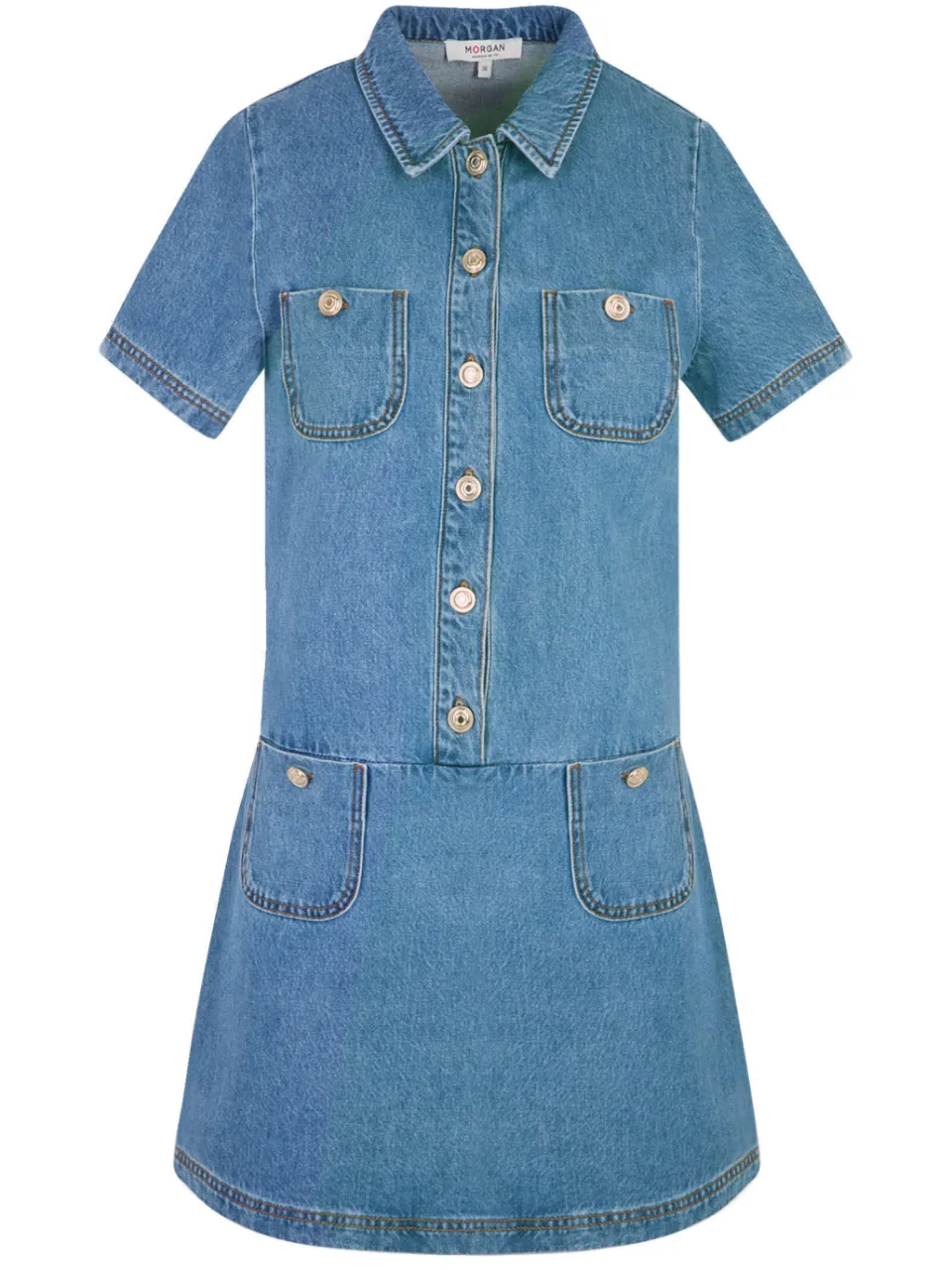 Morgan spijkerjurk middenblauw, foto 3