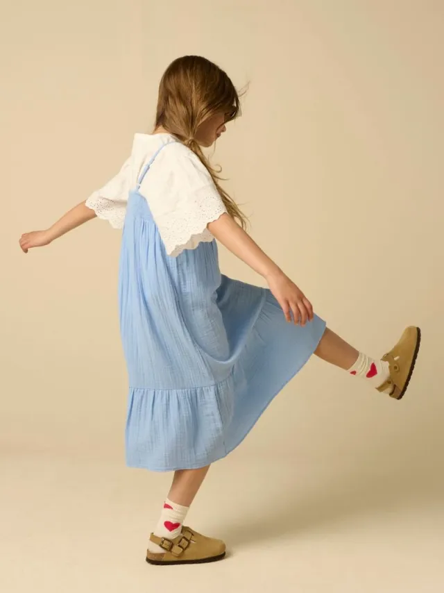 Sissy-Boy Lichtblauwe maxi jurk L.Blauw