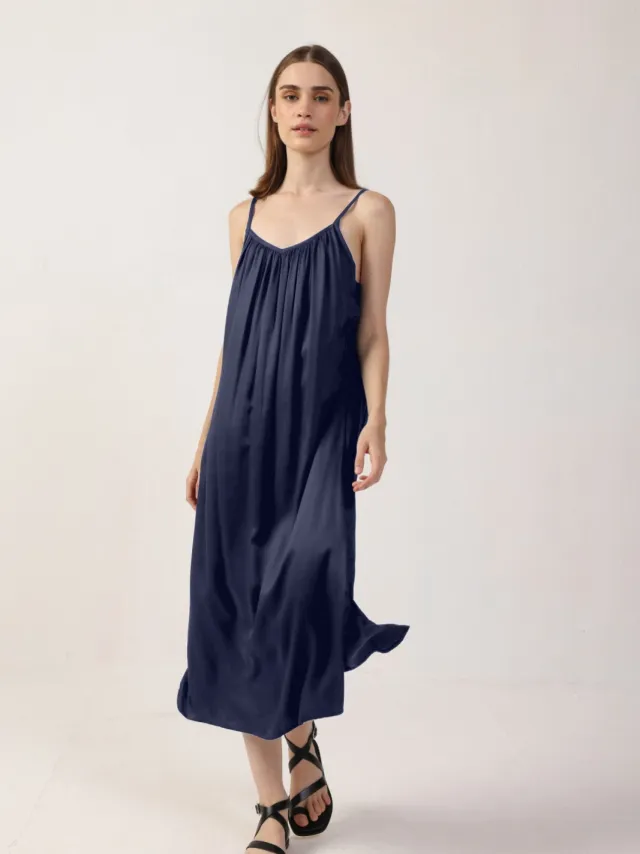 Neu Nomads dames vegan Maxi Jurk Adele Nachtblauw Extra donkerblauw