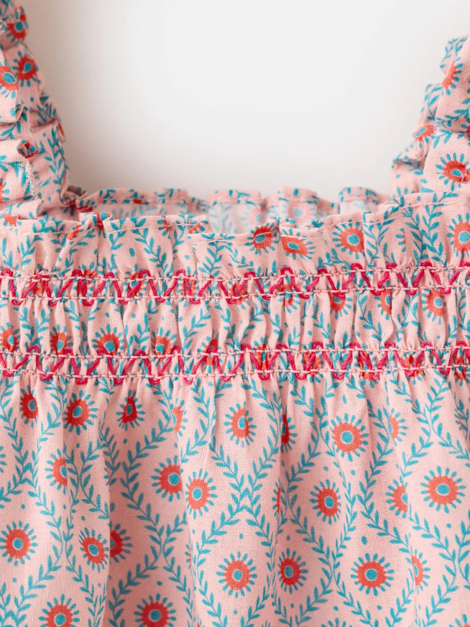 Mango Kids korte jurk met print en ruches roze, foto 3