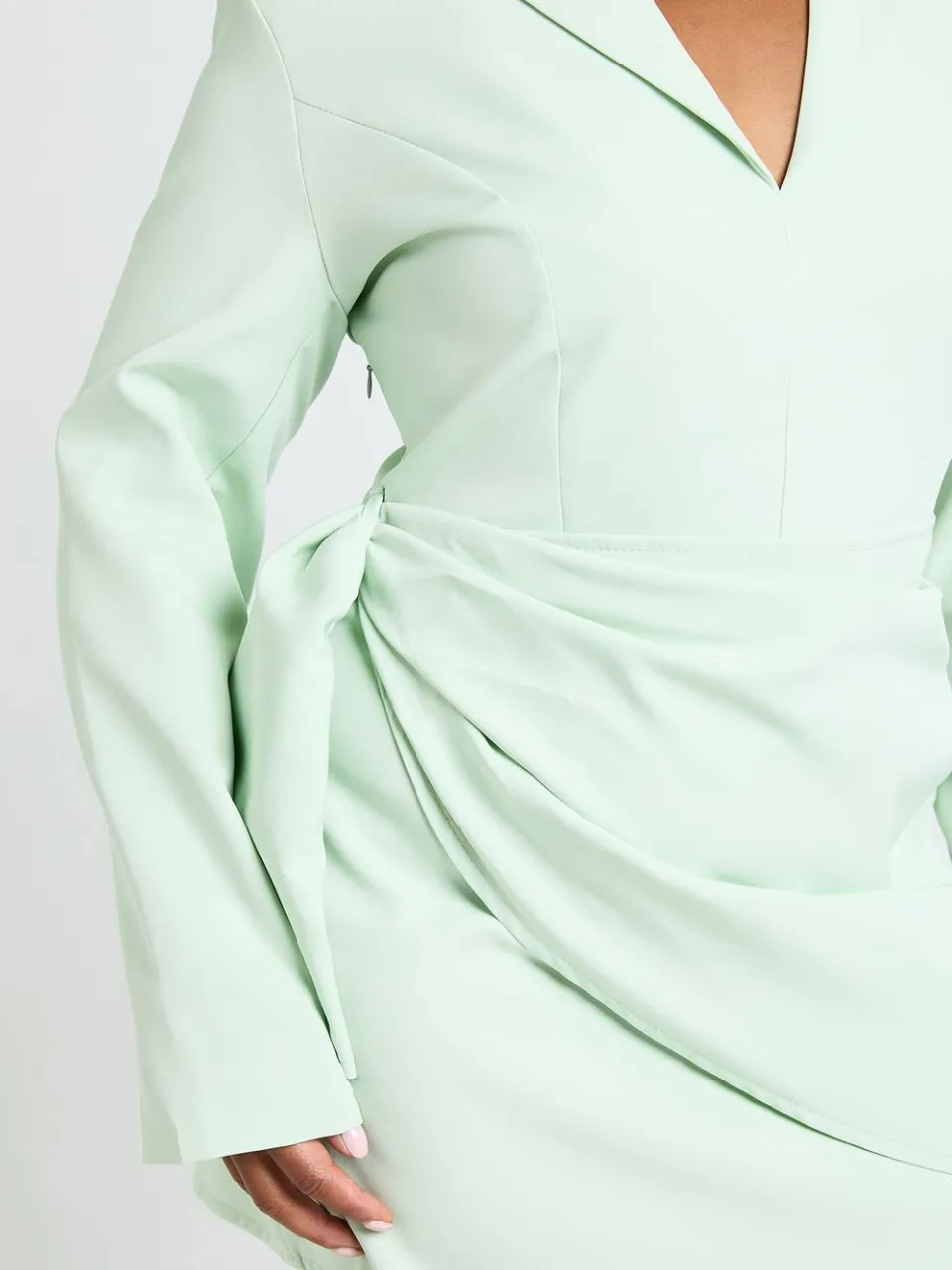 boohoo Dames Plus Blazerjurk Met Gedrapeerde Voorkant verstandig, foto 4