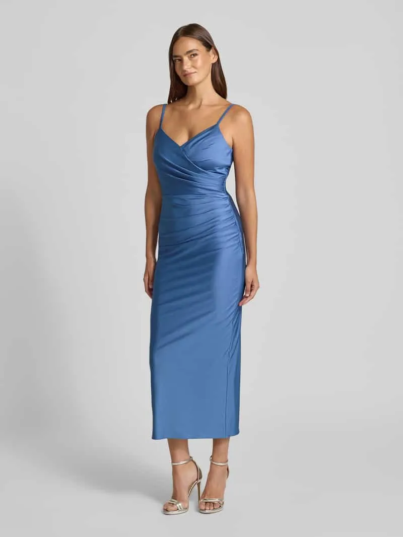 TROYDEN COLLECTION Cocktailjurk met hartvormige hals Lichtblauw