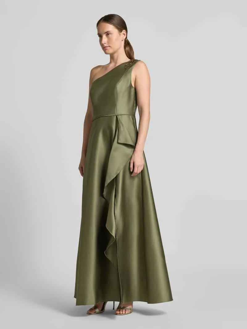 Adrianna Papell midi-jurk met ruches olijfgroen, foto 3