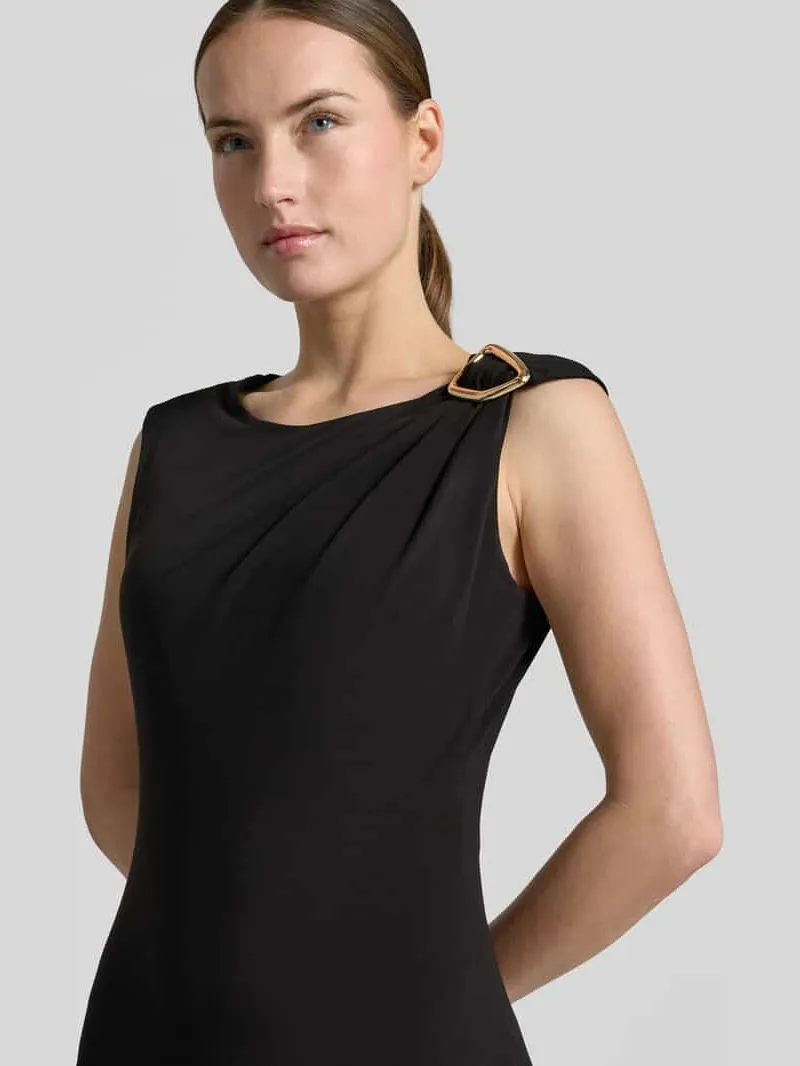 Christian Berg Woman Selection midi-jurk met schouder-applicatie zwart, foto 3