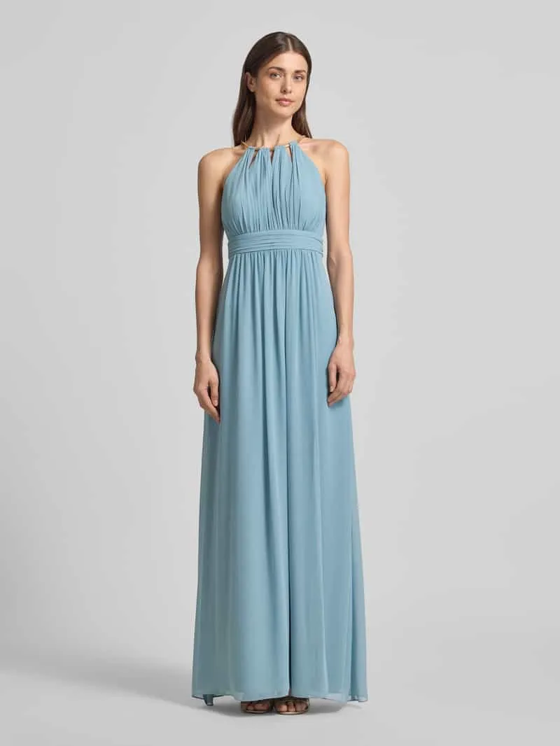 Jake*s Cocktail Avondjurk van chiffon met cut-out Aquablauw