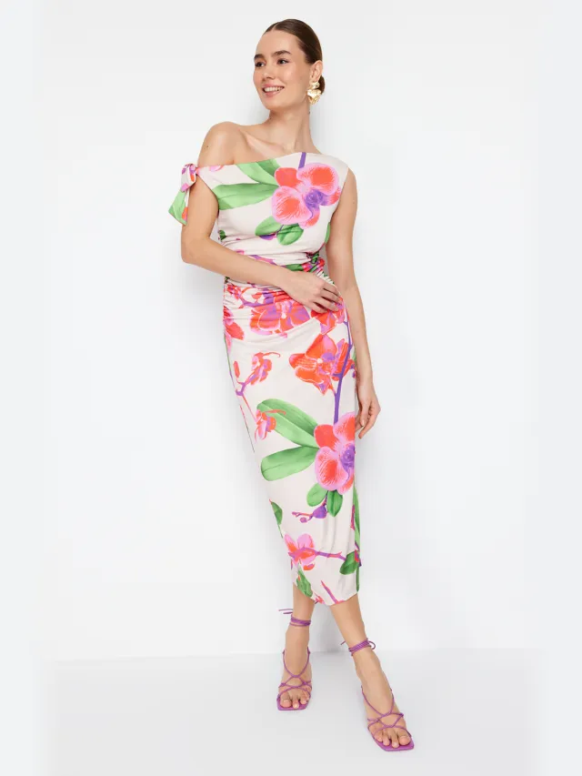 Trendyol TRENDYOLMİLLA Dames Meerkleurig Effen Maxi Mouwloos Avond / Dagelijks Bodycon Jurken Veelkleurig