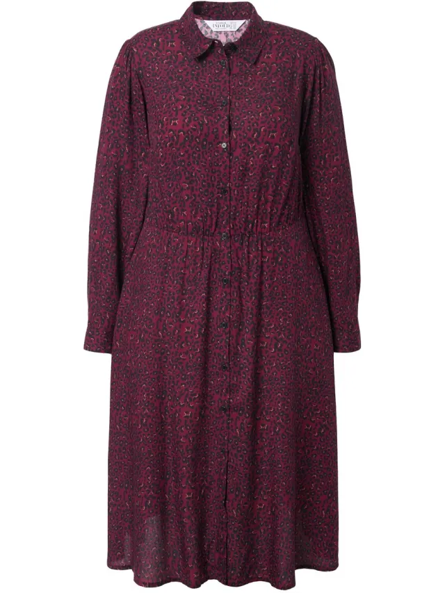 Studio Untold Dames - Maxi-jurk A-lijn leo - Wijnrood - Maat 54+