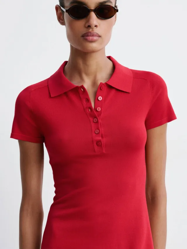 Mango korte jurk - rood, foto 4