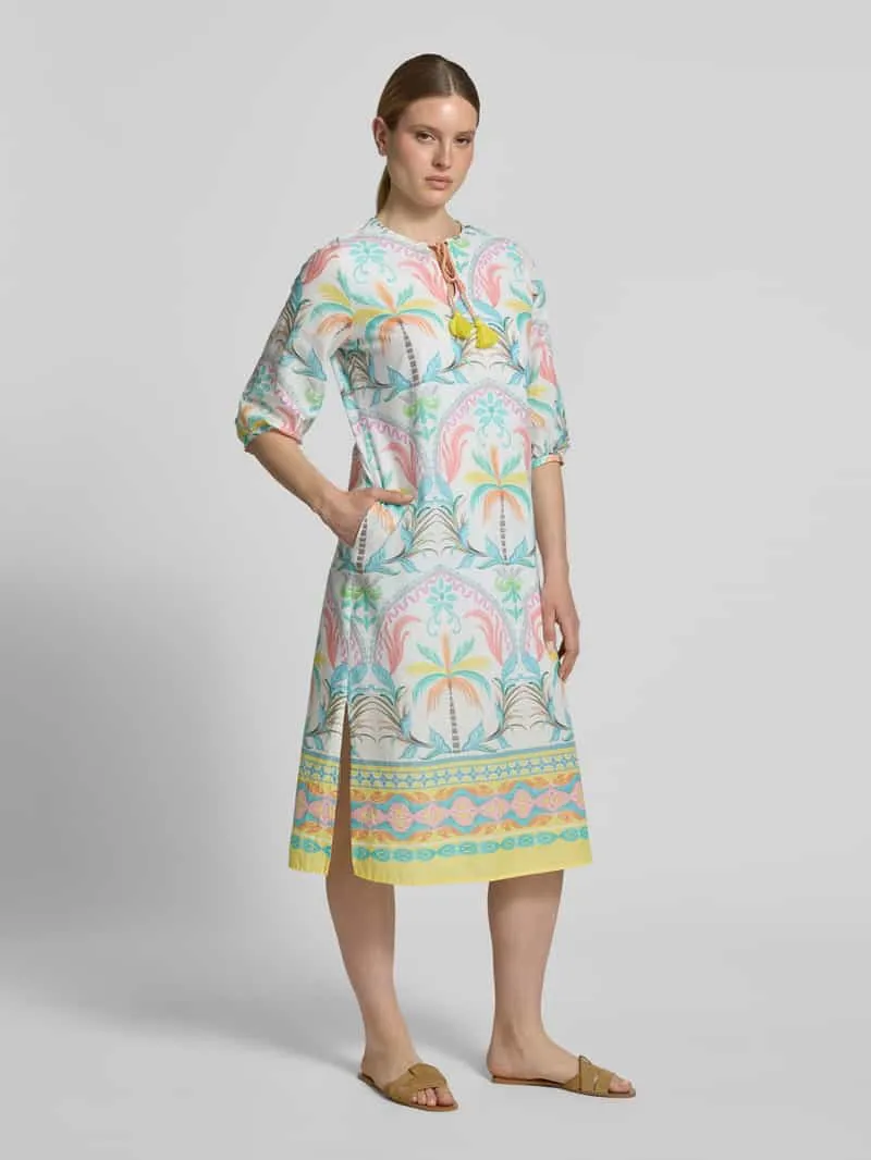 Emily Van den Bergh relaxed fit midi-jurk met druppelvormige hals offwhite, foto 4