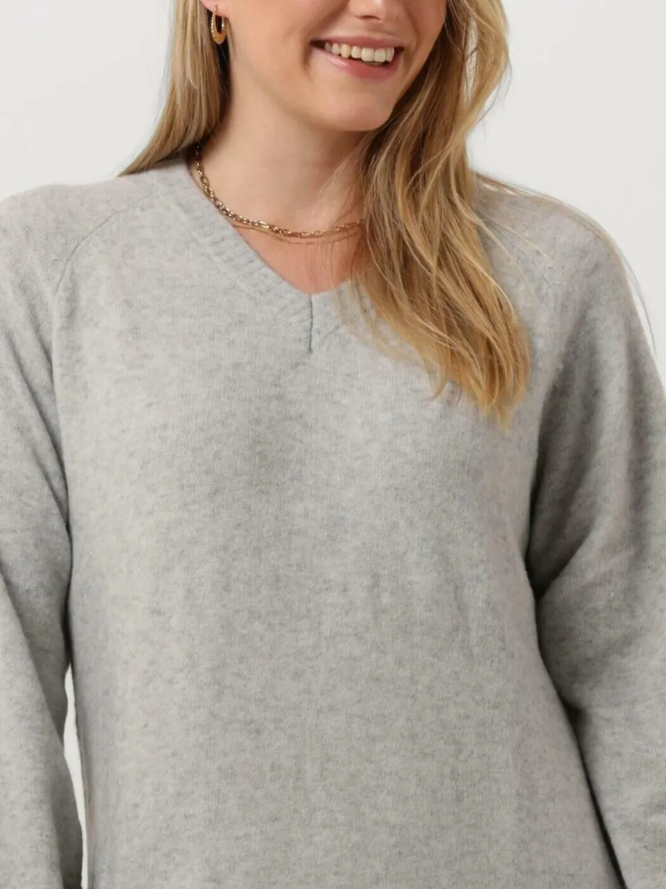 MINUS Dames Jurken Lilianne V-neck Midi Knit Dress - Grijs, foto 4