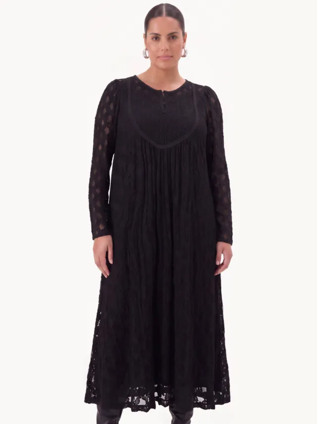 Yoek Dentel maxi-jurk zwart