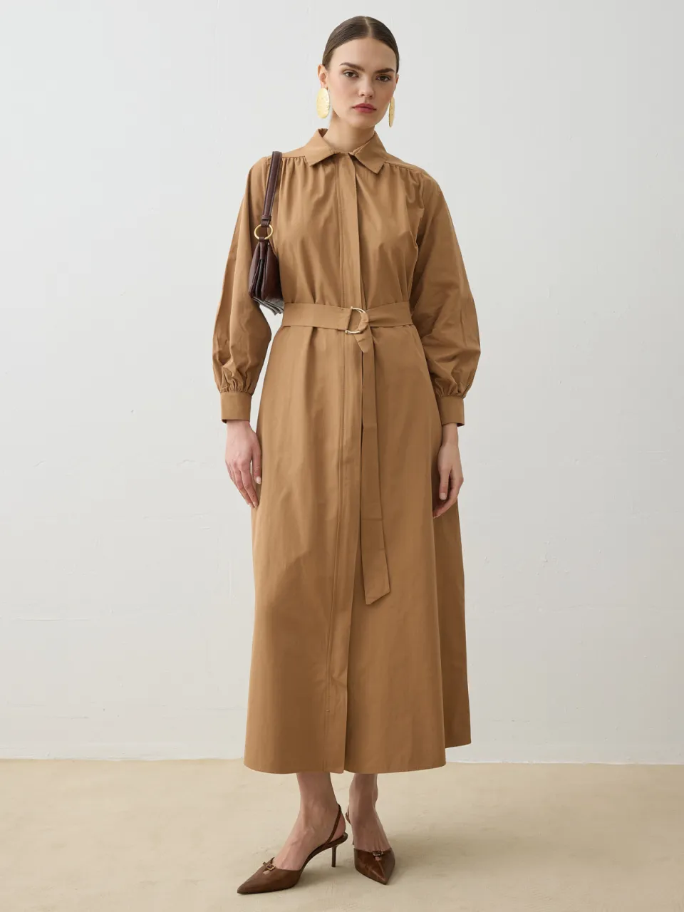 Modest Dress Refka camel, foto 2