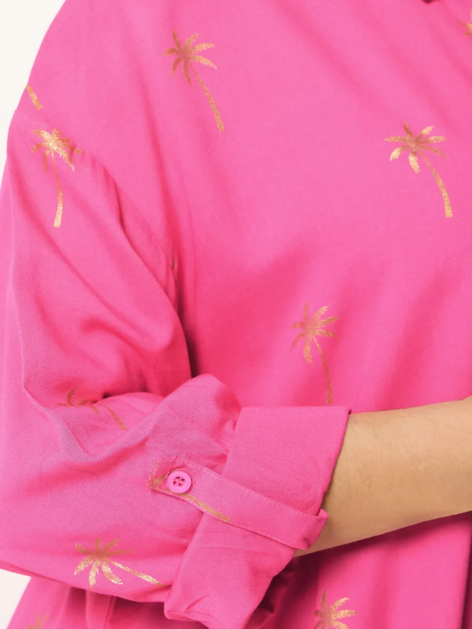 Yours Roze En Gouden Hemdjurk Met Palmboomprint-48, foto 4
