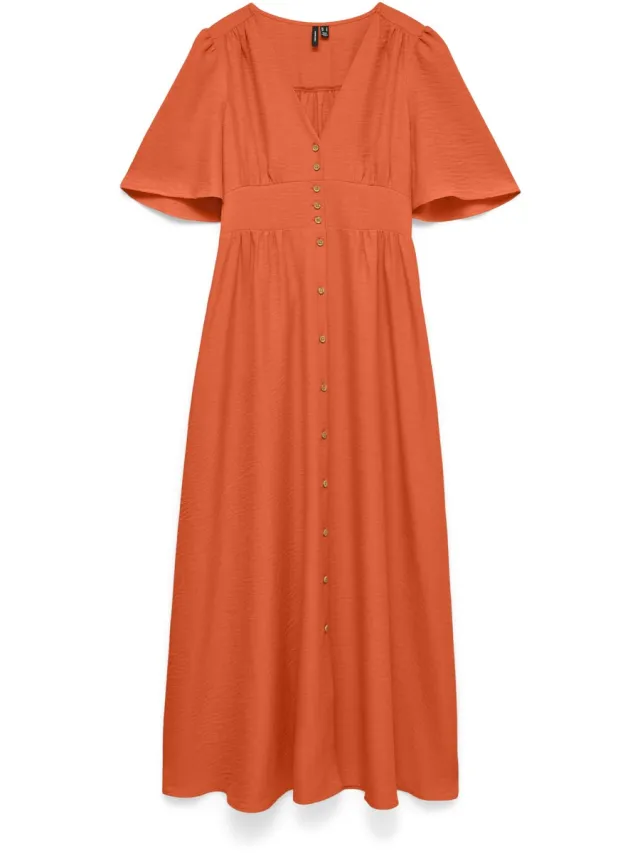Vero Moda VMMELANEY 2/4 ANKLE DRESS WVN EXCL - Dames - Maxi jurken Firecracker