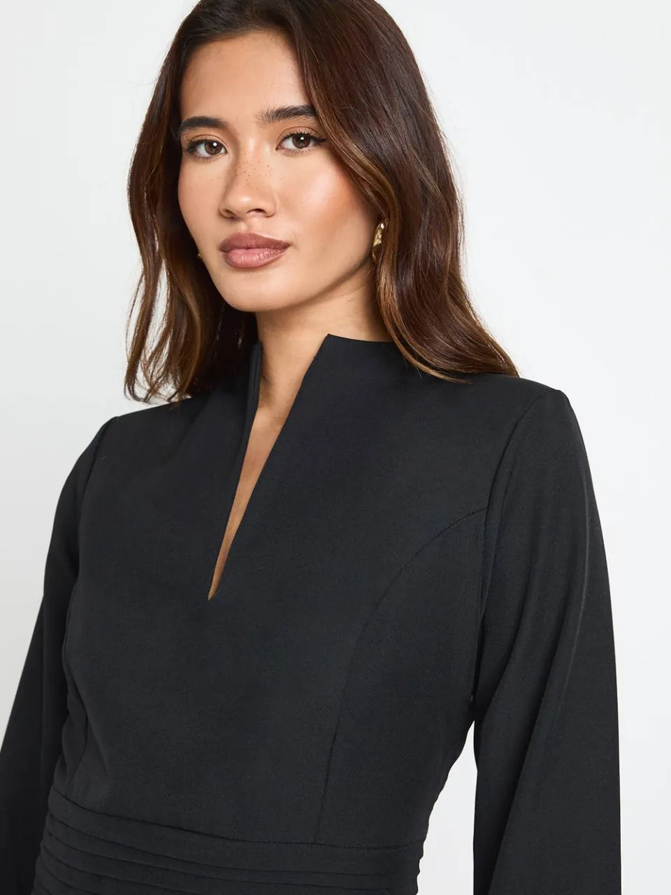 boohoo Dames Getailleerde Lange Mouwen Mini Jurk zwart, foto 4