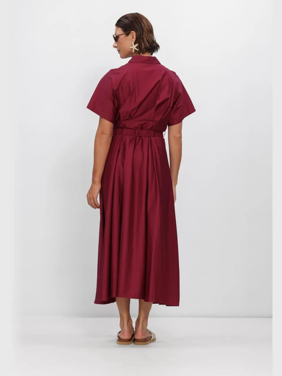 Y.A.S. YAS Dames Jurken Yassimana Ss Long Dress - Bordeaux, foto 3