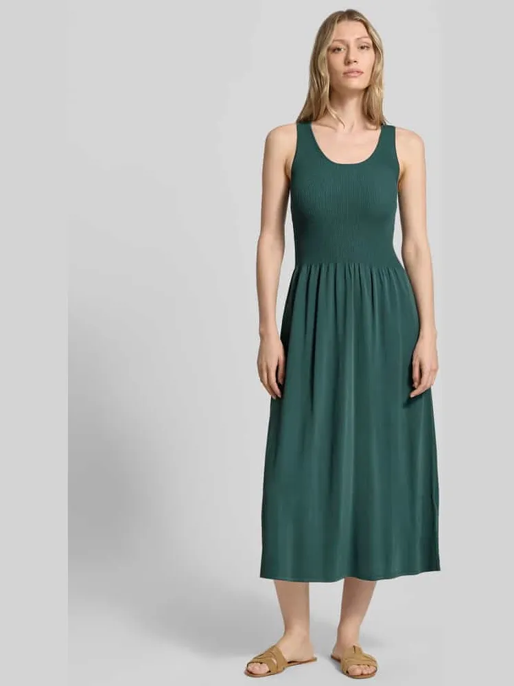Max Mara A-lijn tricotjurk van viscosemix model 'CALIBRI' Donkergroen