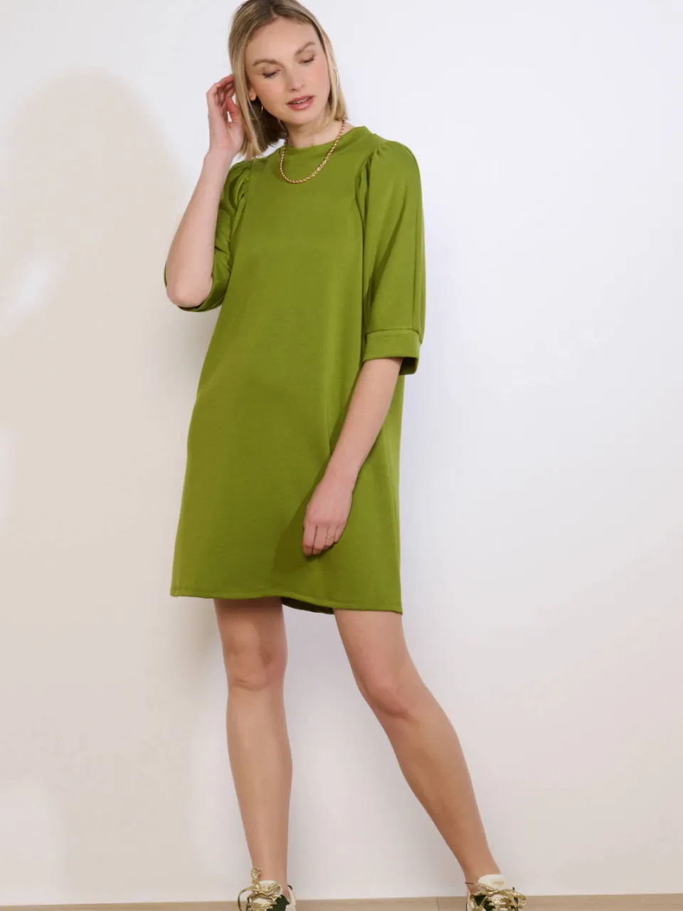 LOLALIZA sweatjurk groen, foto 3