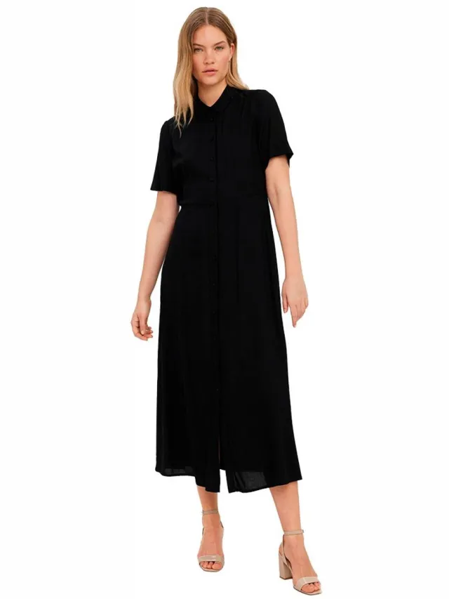 Vero Moda Ally Exp Korte Mouw Jurk Zwart L Vrouw Black