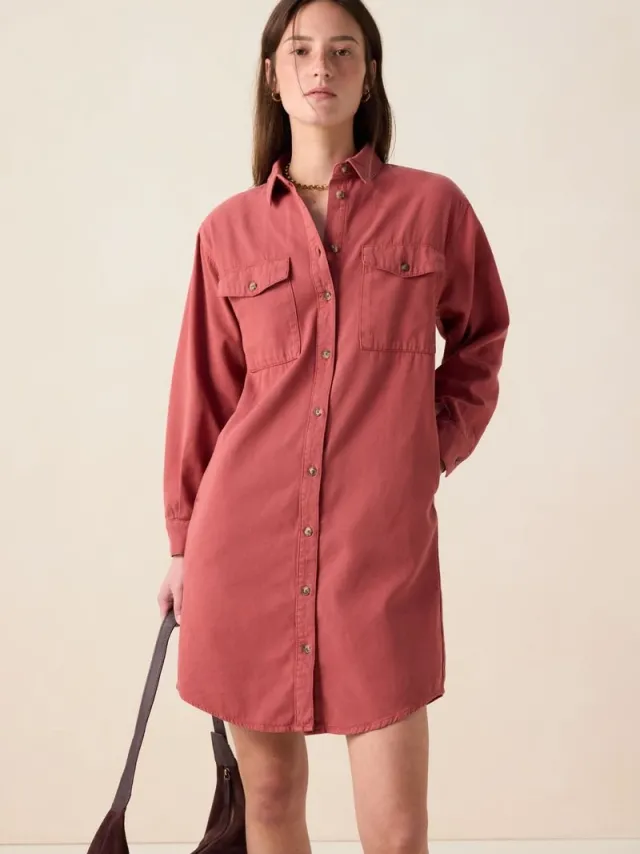 Sissy-Boy Donkerrode midi jurk met ceintuur D.Rood