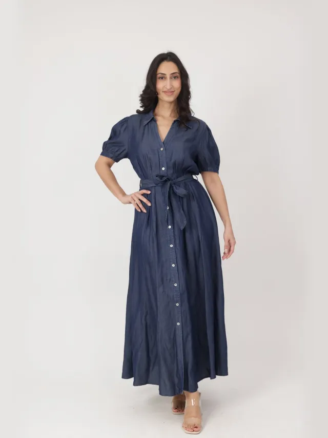 Elara Maxikleid Dunkelblau