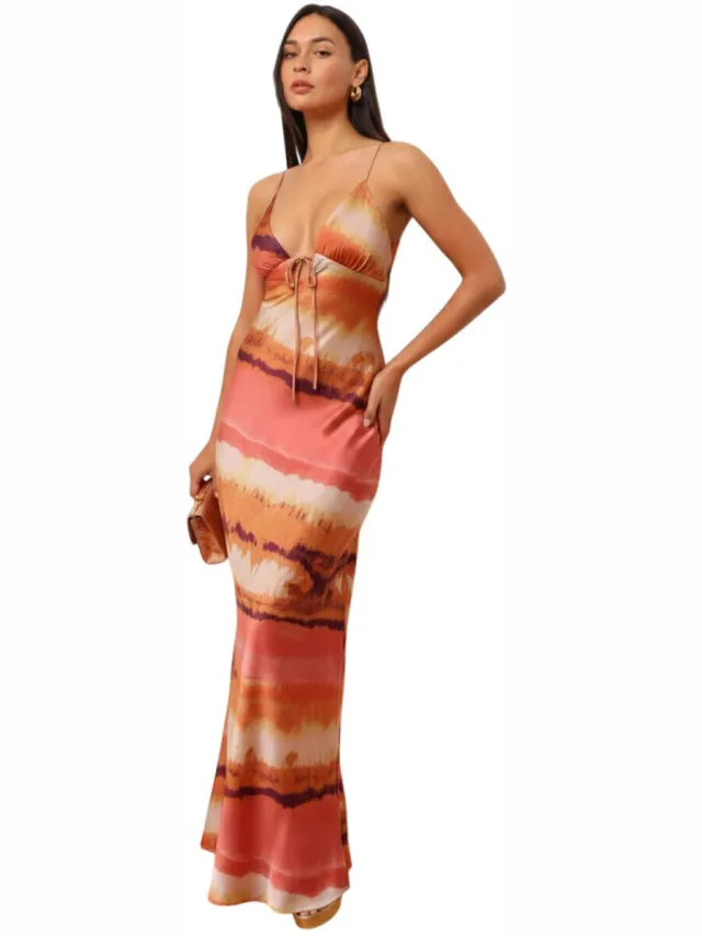 La Modeuse Lange Jurk La Modeuse 78442_P186878 Oranje