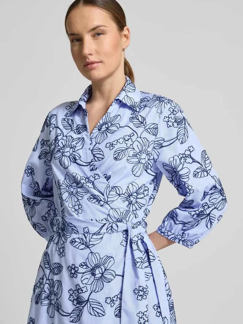White Label Wikkeljurk met stitchings en 3/4-mouw koningsblauw, foto 3