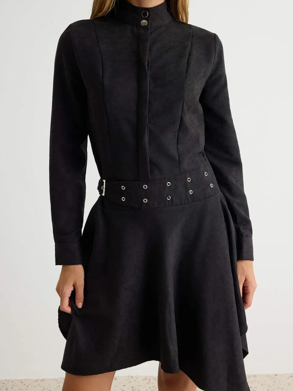 Trendyol TRENDYOLMİLLA Dames Zwart Effen Midi Lang Blazerjurk Jurken, foto 2