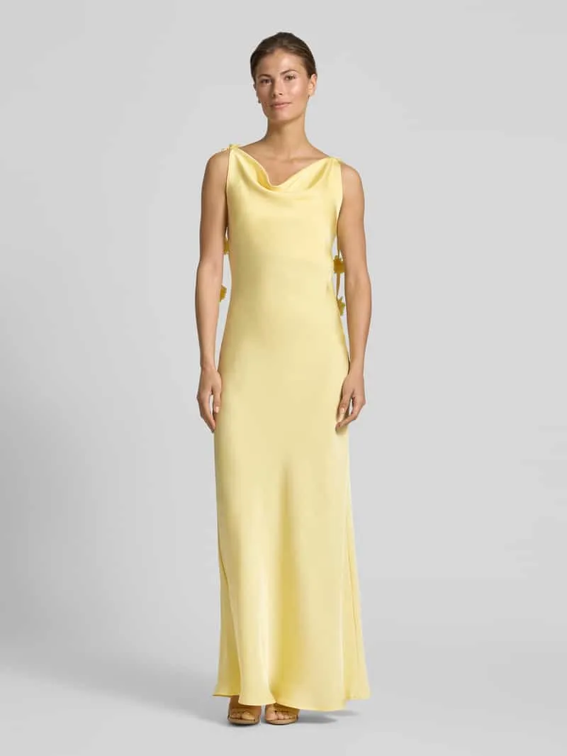 Vero Moda Vloeiende maxi-jurk met bloemenapplicaties model 'ANALEI' lichtgeel, foto 3