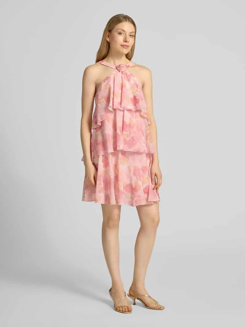 Vero Moda Uitlopende cocktailjurk met volants model 'FELICIA' rosé, foto 3