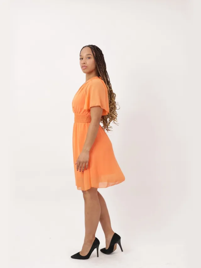 Elara Midikleid Orange