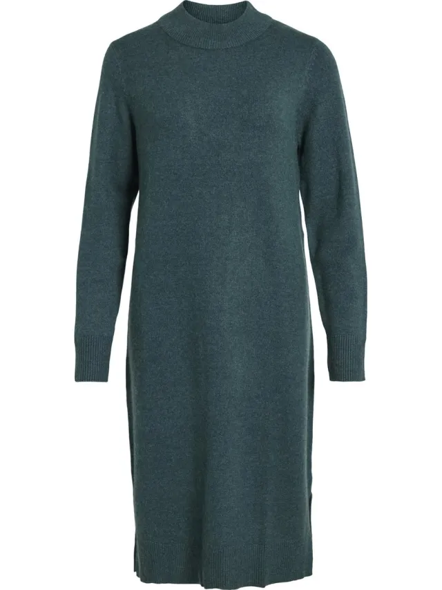 Vila maxi-jurk VIRIL lange mouwen Ponderosa Pine;Dark Melange