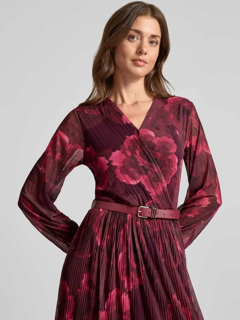 ZABAIONE Midi-jurk van viscosemix model 'Sabia' bordeaux, foto 3