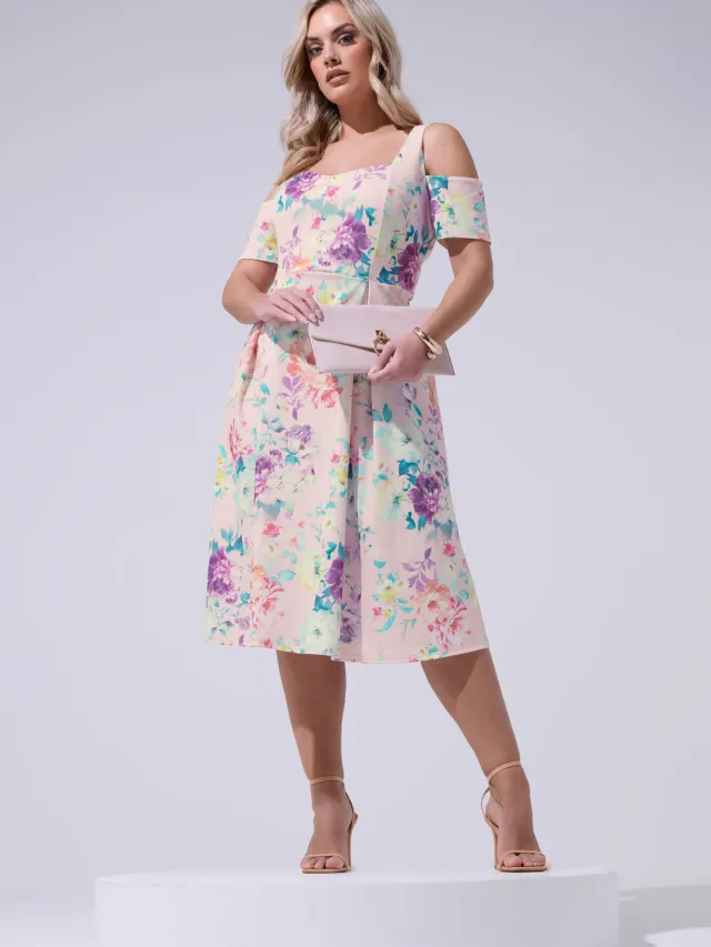 Yours London Roze Skaterjurk Met Bloemenprint Pink