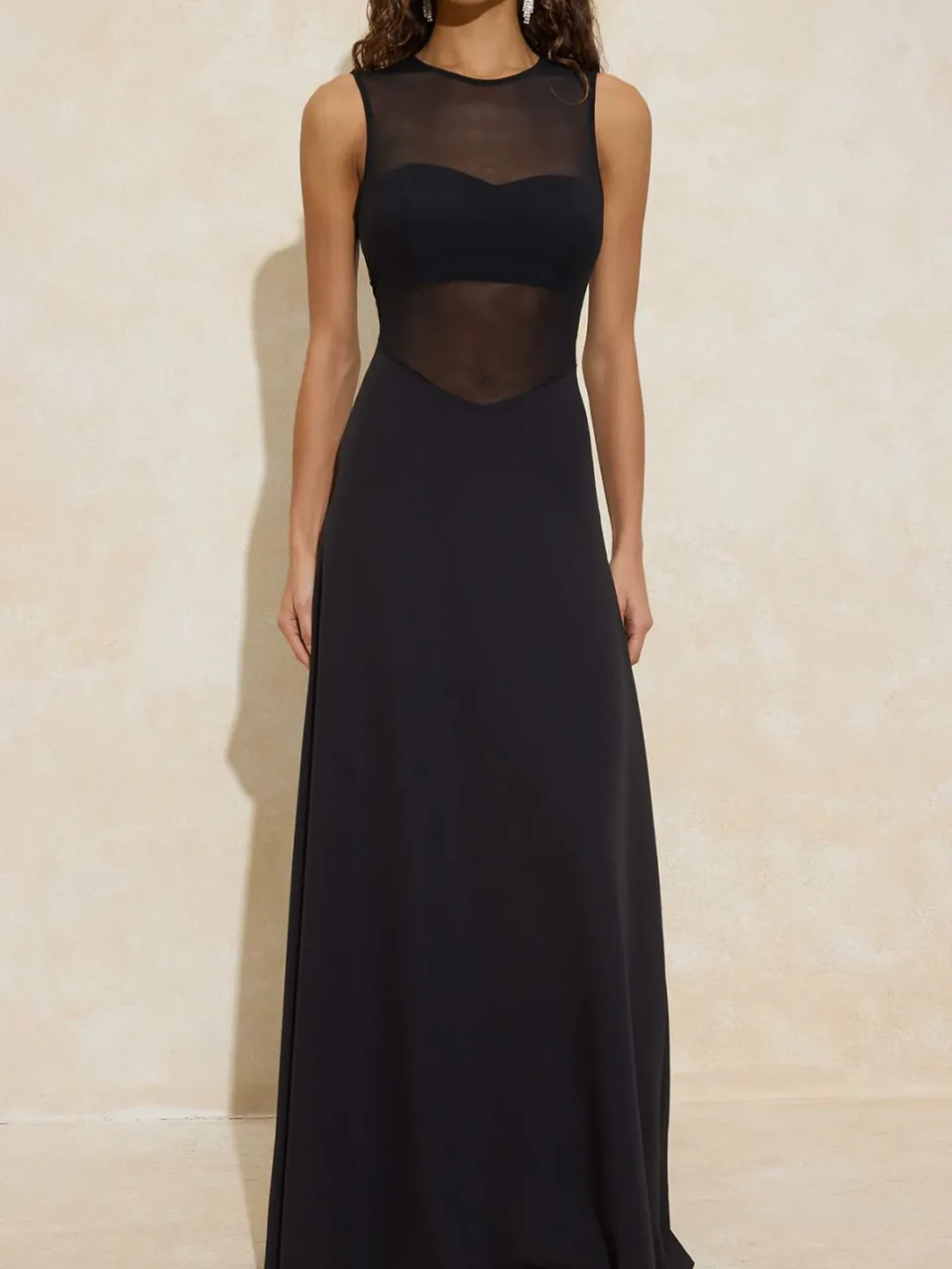 Trendyol TRENDYOLMİLLA Dames Zwart Effen Maxi Mouwloos Stijlvol/Avond A-lijn Avond & Gala Jurk, foto 2