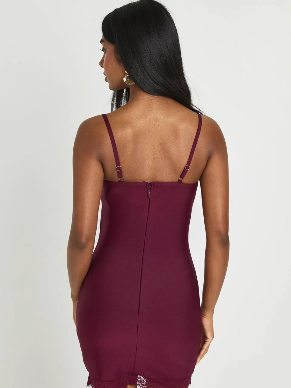 boohoo Dames Premium Bandage Mini Jurk Met Kanten Rand fig, foto 3
