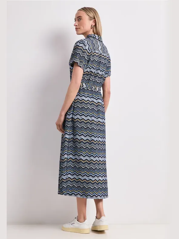 Street One Midi-jurk met zigzagpatroon blauw, foto 2