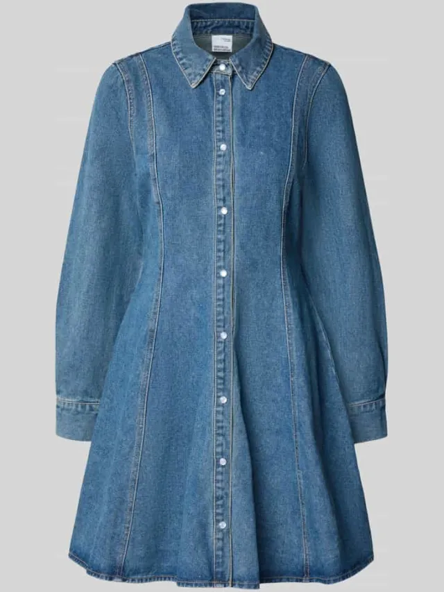 Vero Moda Getailleerde vrijetijdsjurk van katoenmix model 'JESSIE' jeansblauw, foto 2