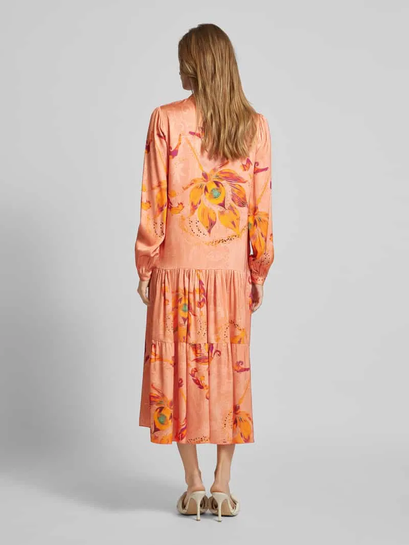 miss goodlife Midi-jurk van viscose in laagjeslook abrikoos, foto 3