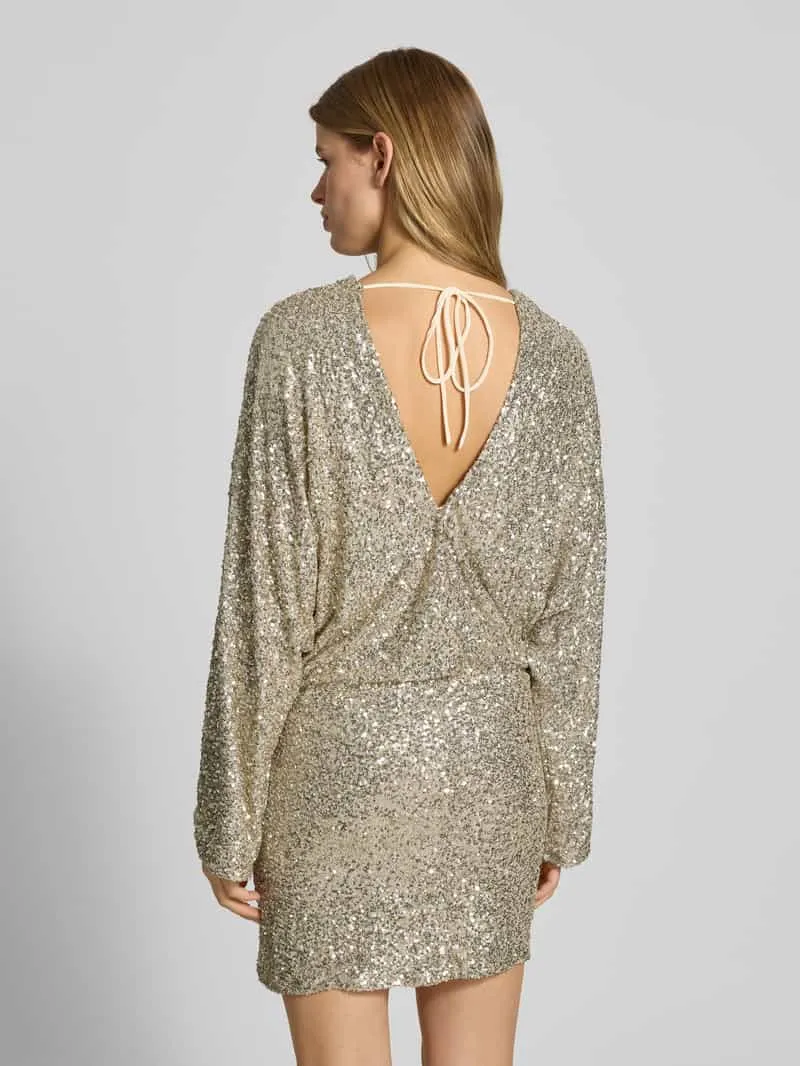 Gina Tricot Minijurk met ronde hals goud gemêleerd, foto 4