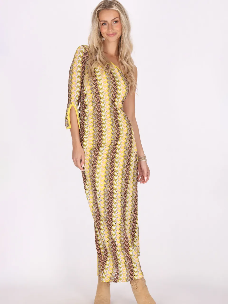 IZIA Jurk Dames Geel veelkleurig