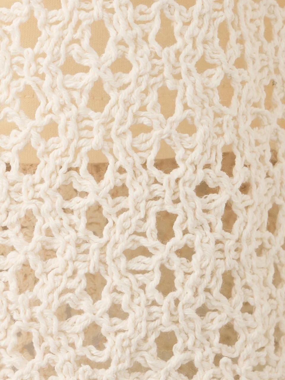 Mango korte gehaakte bohemian zomerjurk - beige, foto 7