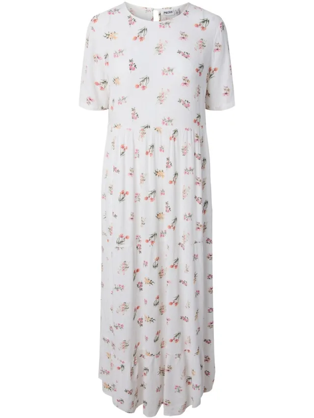 Pieces Maxi jurk PCEVIE Bright White1