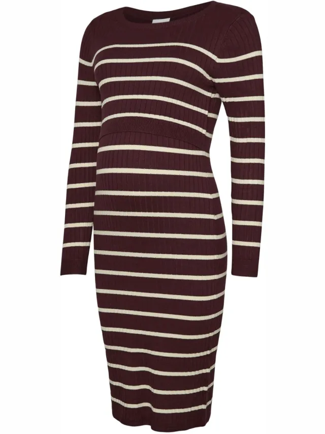 Mamalicious MLNEWSIV JUNE LS UK KNIT DRESS 2F A NOOS - Dames - Mini jurken windsor wine