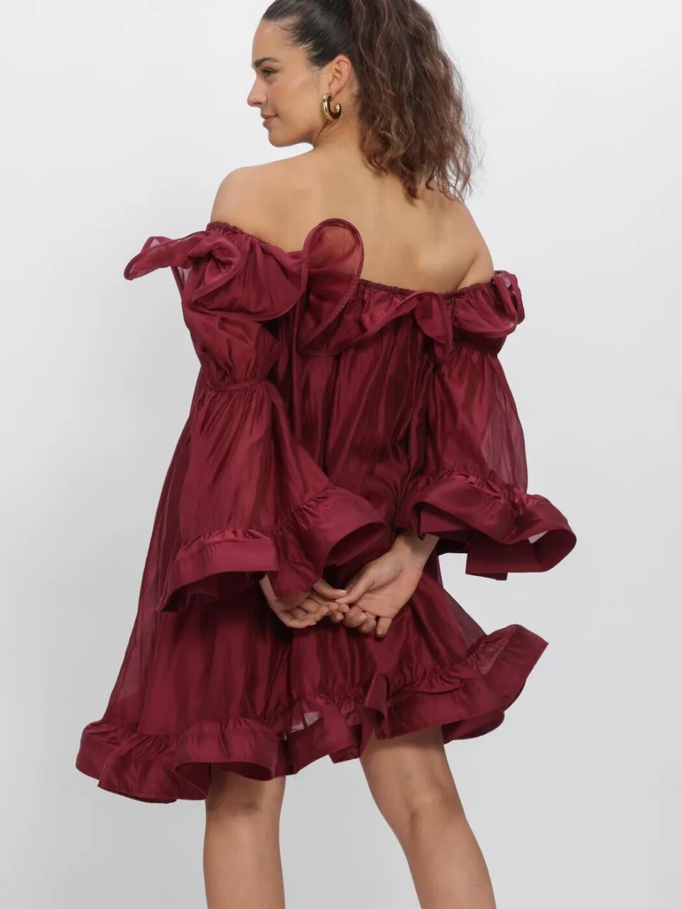 Y.A.S. YAS Dames Jurken Yasfallulah O/s Dress - D2d - Bordeaux, foto 3