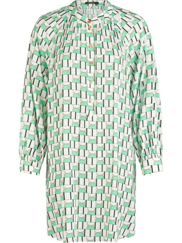 Marc Aurel jurk met geo motief Groen