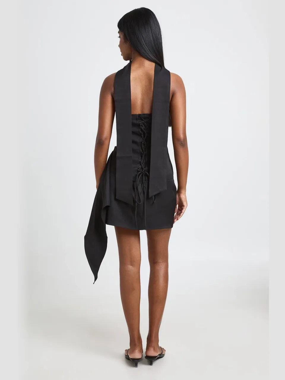 boohoo Dames Gestructureerde Mini Jurk Met Corsetdetail En Gedrapeerde Zijkant zwart, foto 2