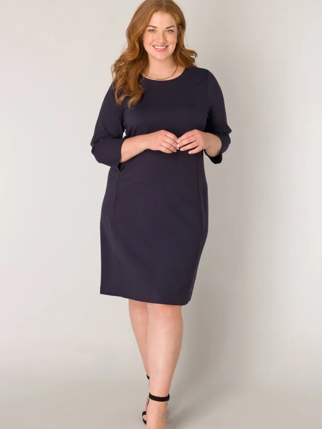 Base Level Curvy jurk Addy donkerblauw