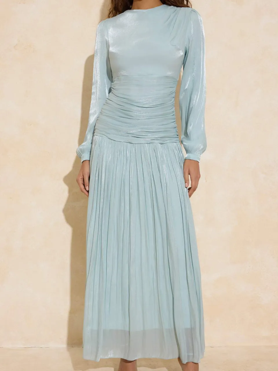 Trendyol Modest Dames Groen Effen Maxi Lang Stijlvol/Avond Skater Modest Avond Jurken, foto 2